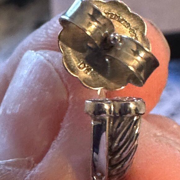 Rare....David Yurman Crossover Hoops with Diamonds - Picture 9 of 10